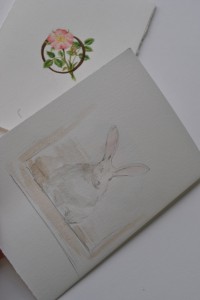 White Watercolor Rabbit